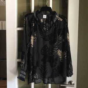 CAbi Aloha Tropical blouse.